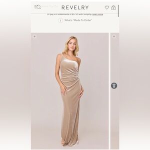Revelry Jade Velvet Dress Champagne